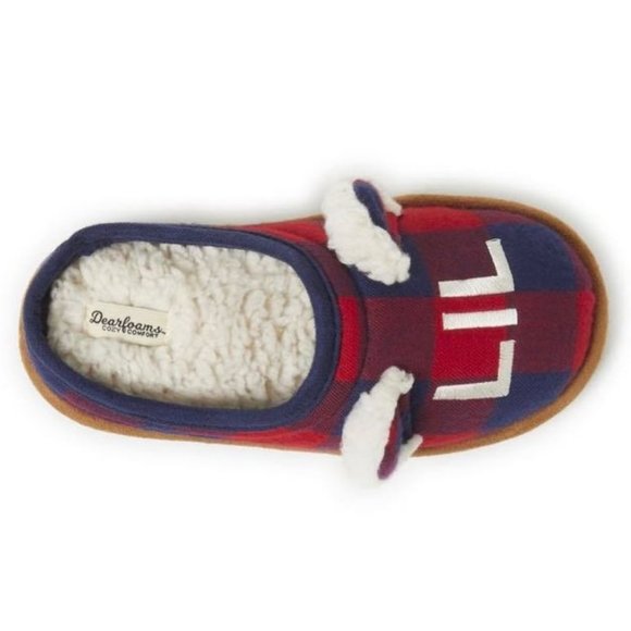 5/$20 NEW Kids 13-1 Dearfoams Plaid LIL BEAR Slippers - Picture 6 of 10